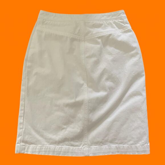 90's vintage white denim 100% cotton high waisted skirt Size 2 bcbg maxazria - Picture 4 of 5